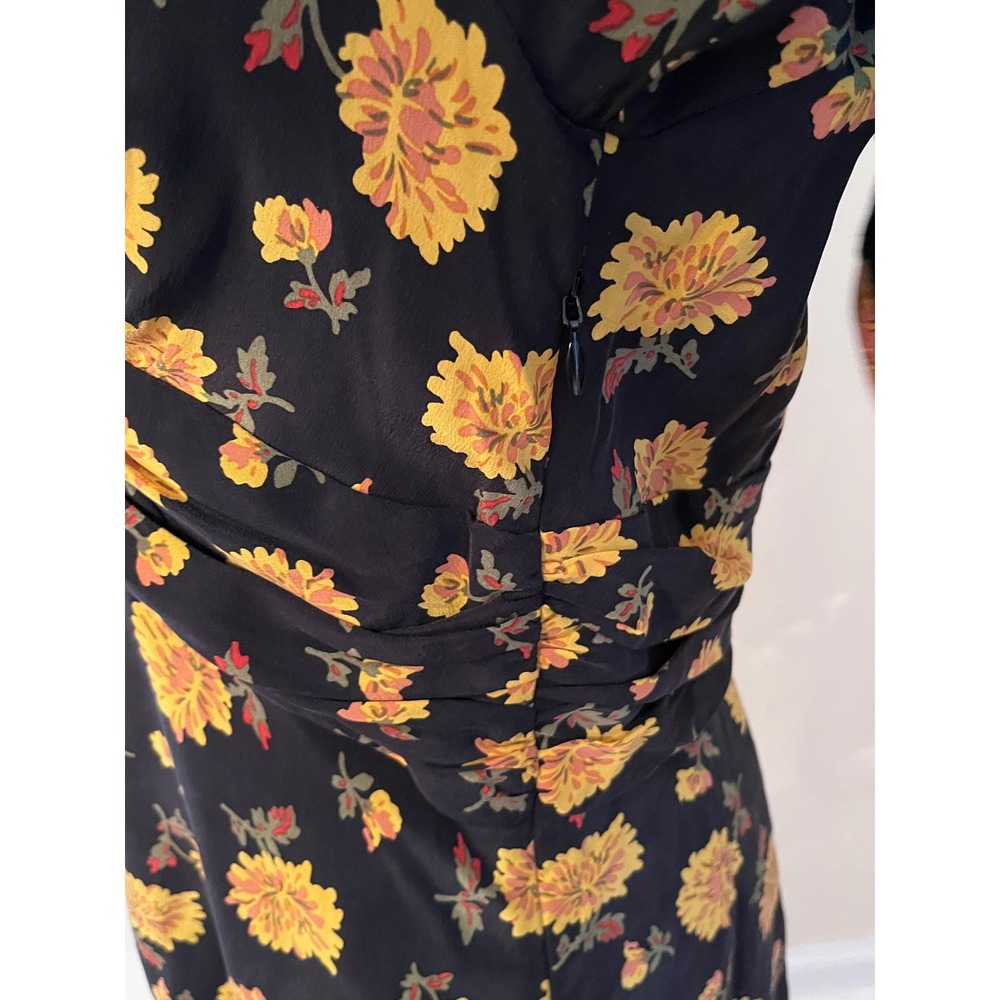 Veronica Beard Marion Floral Silk V-Neck Mini Dress Long Sleeve Size 8 - Picture 9 of 9